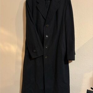 BROOKS BROTHERS Gray Wool And Cashmere Trench Overcoat Size 52
R